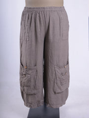 Linen Trousers with button pockets - 10034