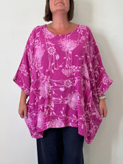 Floral Oversized Cotton Tunic - 10077 FLORAL