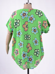 Lightweight Cotton Flower Print Tunic - 10162