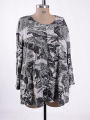 Long Sleeved Stitch Patterned Tunic Top - 105151P