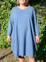 Buttoned Hem Dress - 10667