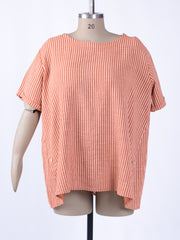 Stripe Cotton Button Tunic - 11684