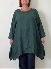 Asymmetric Linen Tunic - 12236