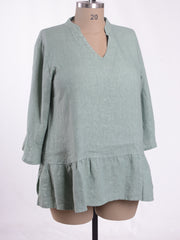 Bell Sleeve Linen Tunic - 12426