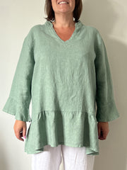 Bell Sleeve Linen Tunic - 12426