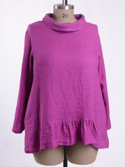 Cowl Neck Linen Tunic - 12248
