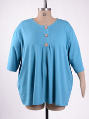 Lagenlook Jersey Cotton Button Tunic - 12551 C