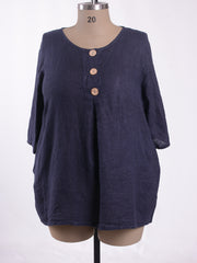 Linen Button Tunic - 12551