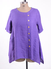 Linen Button and Pocket Tunic - 12801