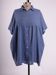 Lightweight Cotton Button Through Tunic Dress - 13150