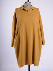 Collared Cotton Tunic Dress - 13152