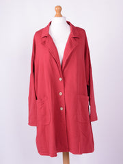 Lagenlook Jersey Cotton Collared Jacket - 13189