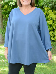 V Neck Cotton Swing Top - 20520 LONG SLEEVE