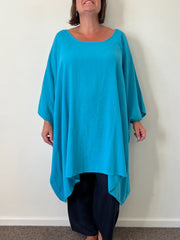 Oversized Cotton/Linen Kaftan Tunic - 3486