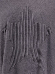 Soft Knit Batwing Sleeve Jumper With Star Design - 3600
