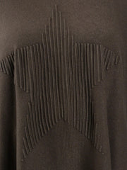 Soft Knit Batwing Sleeve Jumper With Star Design - 3600