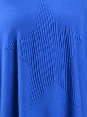 Soft Knit Batwing Sleeve Jumper With Star Design - 3600