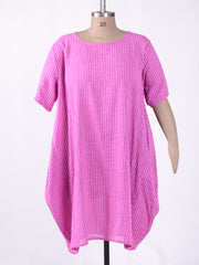 Striped Parachute Dress With Pockets Cotton - 9215 Striped