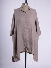 Plus Size Heavy Linen Shirt Dress - 9445