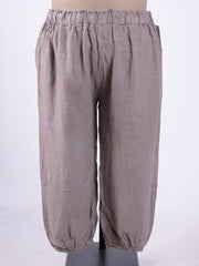 Lace Trim Linen Trousers - 9466