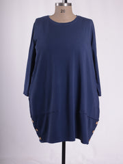 Buttoned Hem Dress - 10667