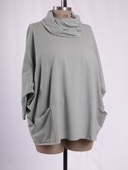 Cotton Cowl Neck Long Length Tunic - 9822