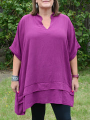 Oversized Lagenlook Tunic With Pockets - TP1005