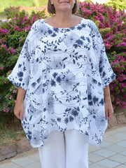 Floral Oversized Cotton Tunic - 10077 FLORAL